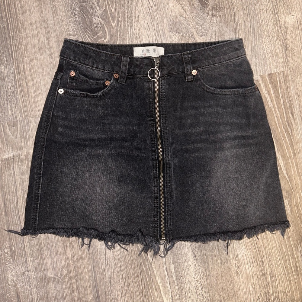 We The Free Denim Miniskirt w/ Zipper Black Size 26